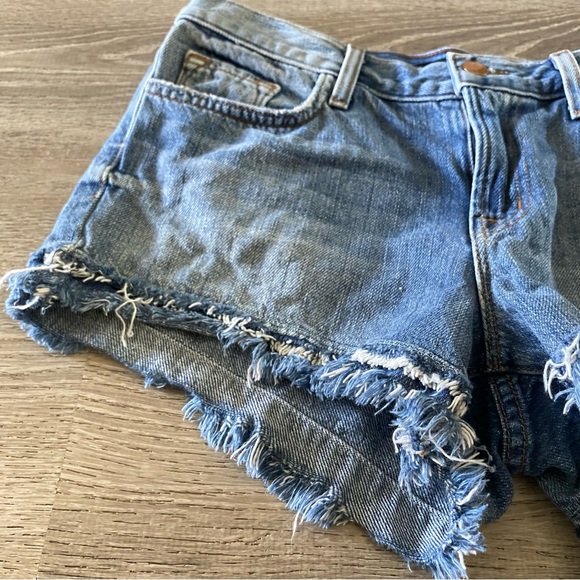 • j brand sachi bleach wrecked denim shorts • - Picture 7 of 8